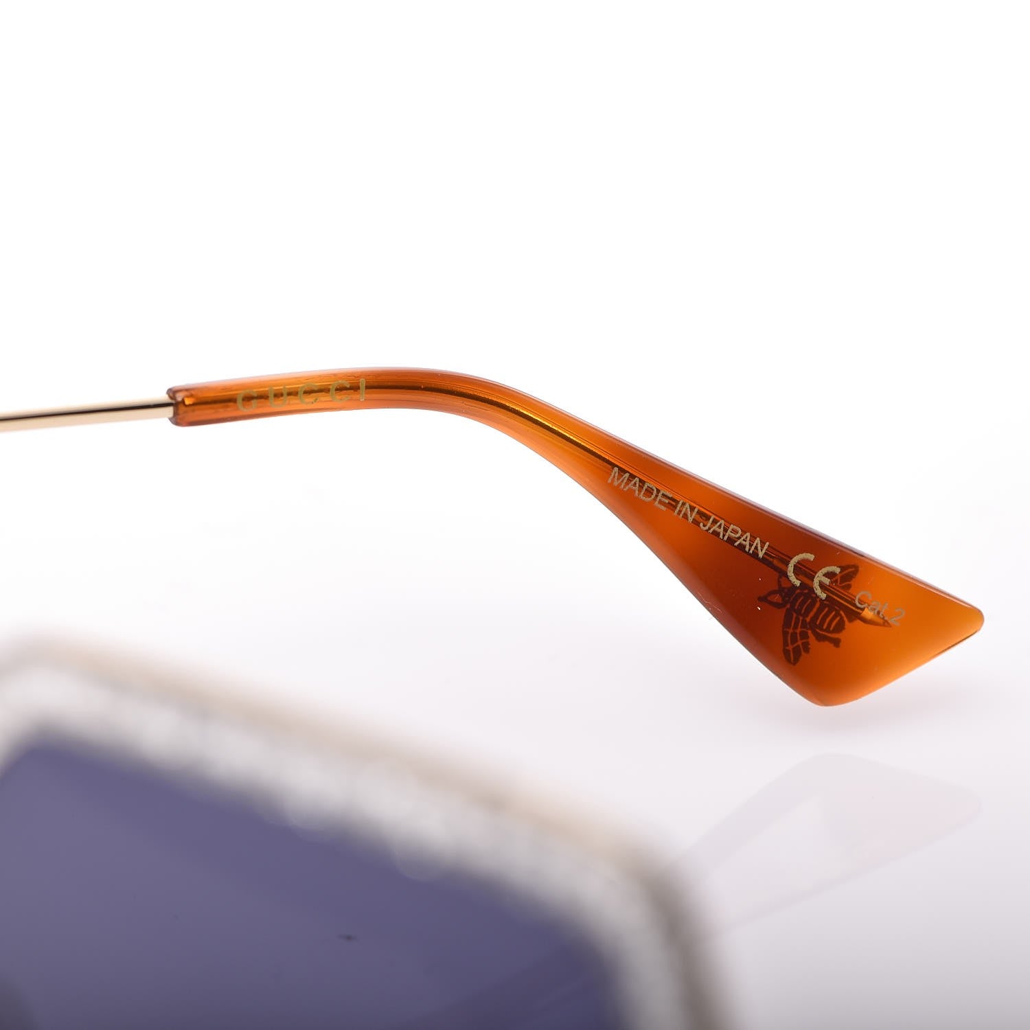 Gucci Glitter Acetate Oversize Square Frame Sunglasses GG0106S Silver 5 of 7