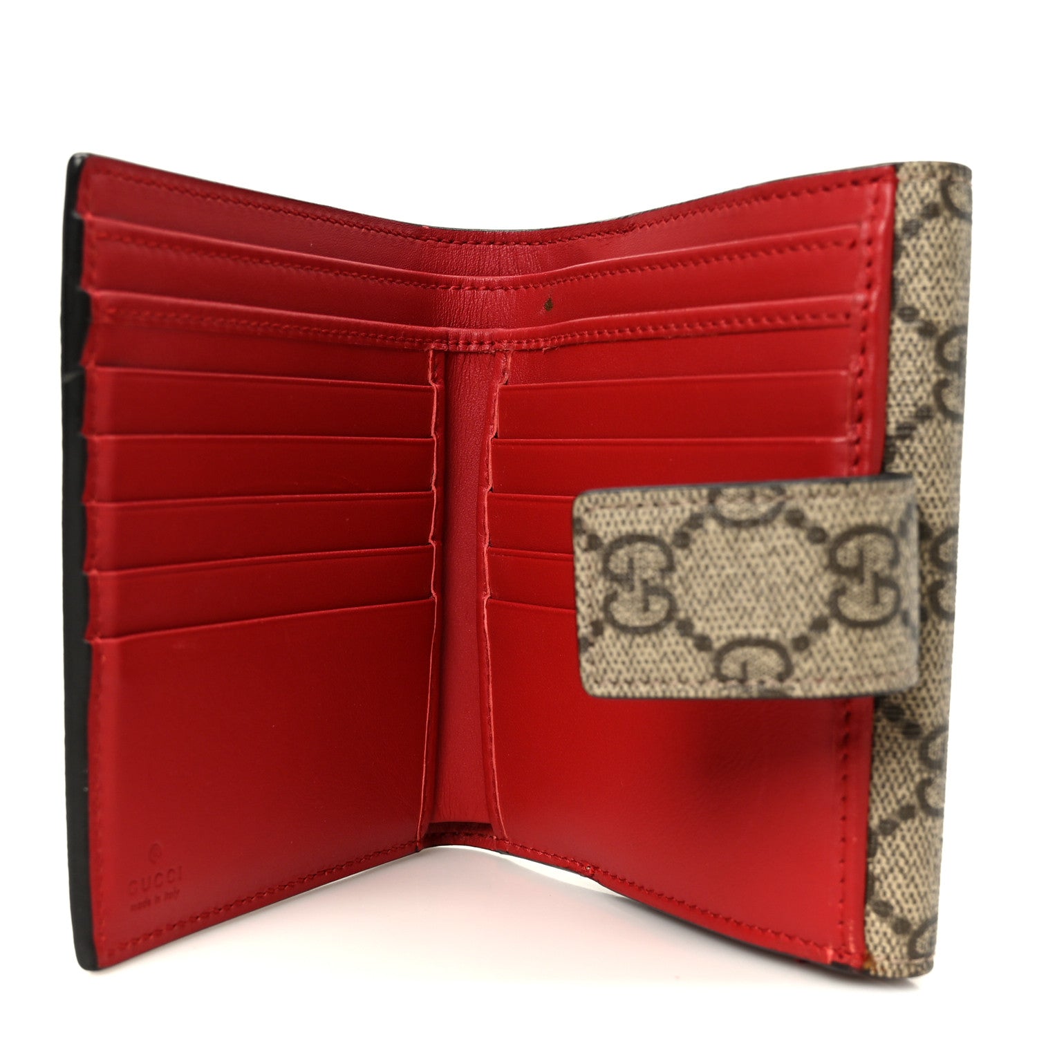Gucci GG Supreme Monogram Cherry Embellished Card Case Wallet