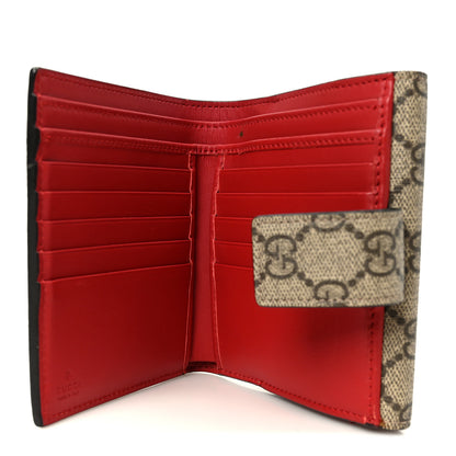 Gucci GG Supreme Monogram Cherry Embellished Card Case Wallet Hibiscus Red 10 of 12