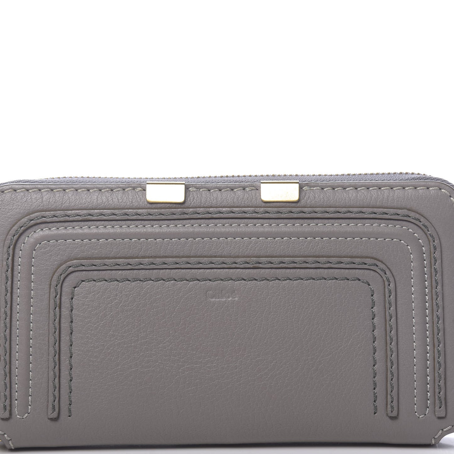 Calfskin Marcie Long Zip Around Wallet Cashmere Grey