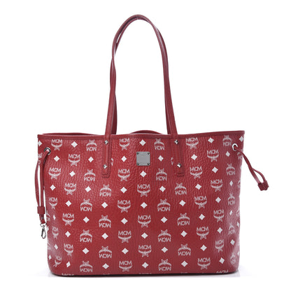 MCM Visetos Medium Liz Reversible Shopper Tote Ruby Red 1 of 17