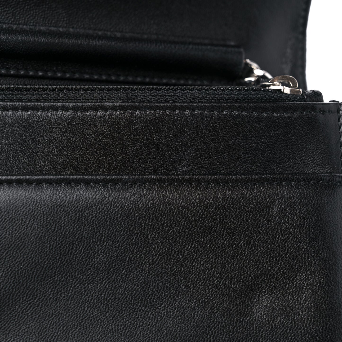 Velvet Metallic Embellished Boy Wallet On Chain WOC Silver Black