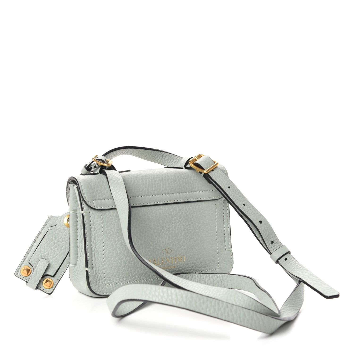 Valentino Garavani Pebbled Calfskin Shoulder Bag Water Green 3 of 10