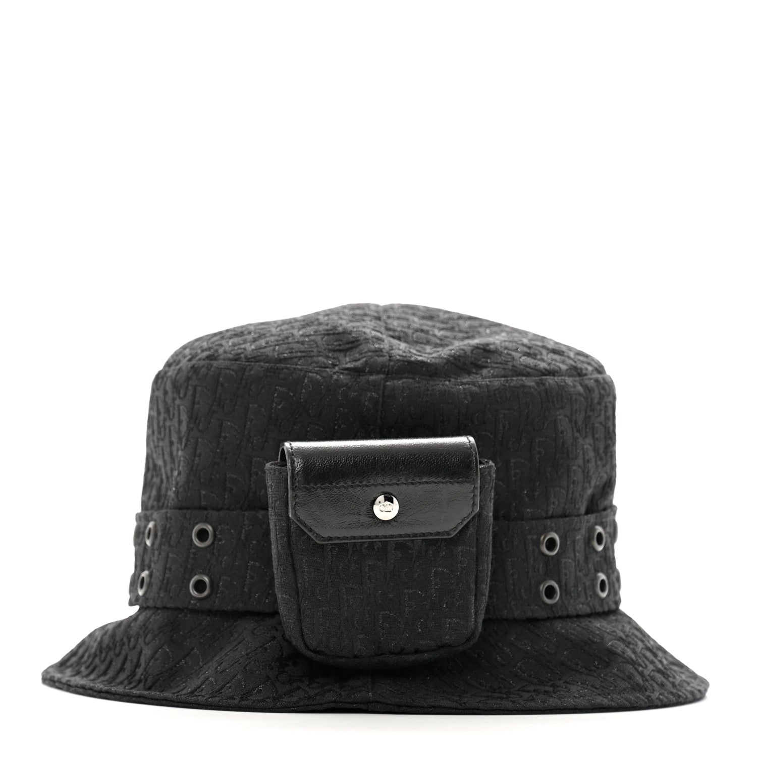 Christian Dior Polyester Cotton Monogram Trotter Bucket Hat 58 Black 4 of 10