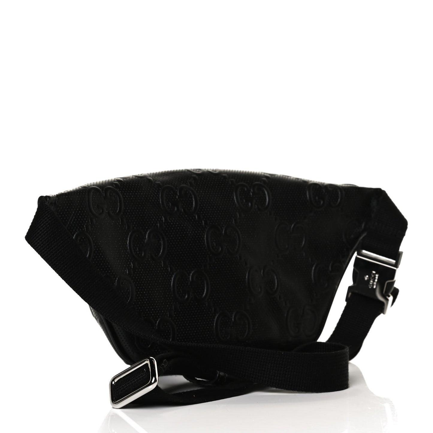 Calfskin GG Tennis Embossed Belt Bag Black
