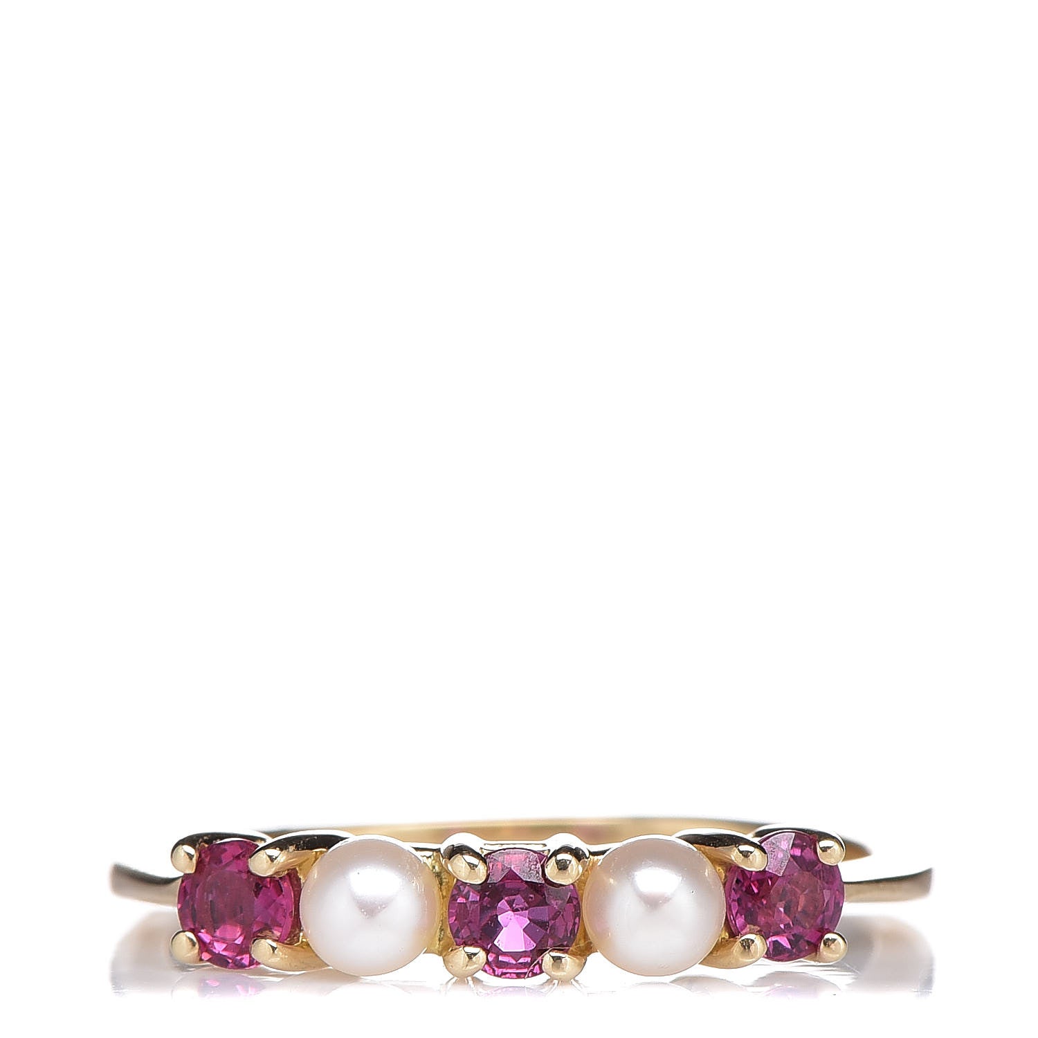 Tiffany 18K Yellow Gold Ruby Pearl Ring 49 5 1 of 5
