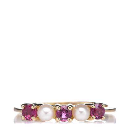 Tiffany 18K Yellow Gold Ruby Pearl Ring 49 5 1 of 5