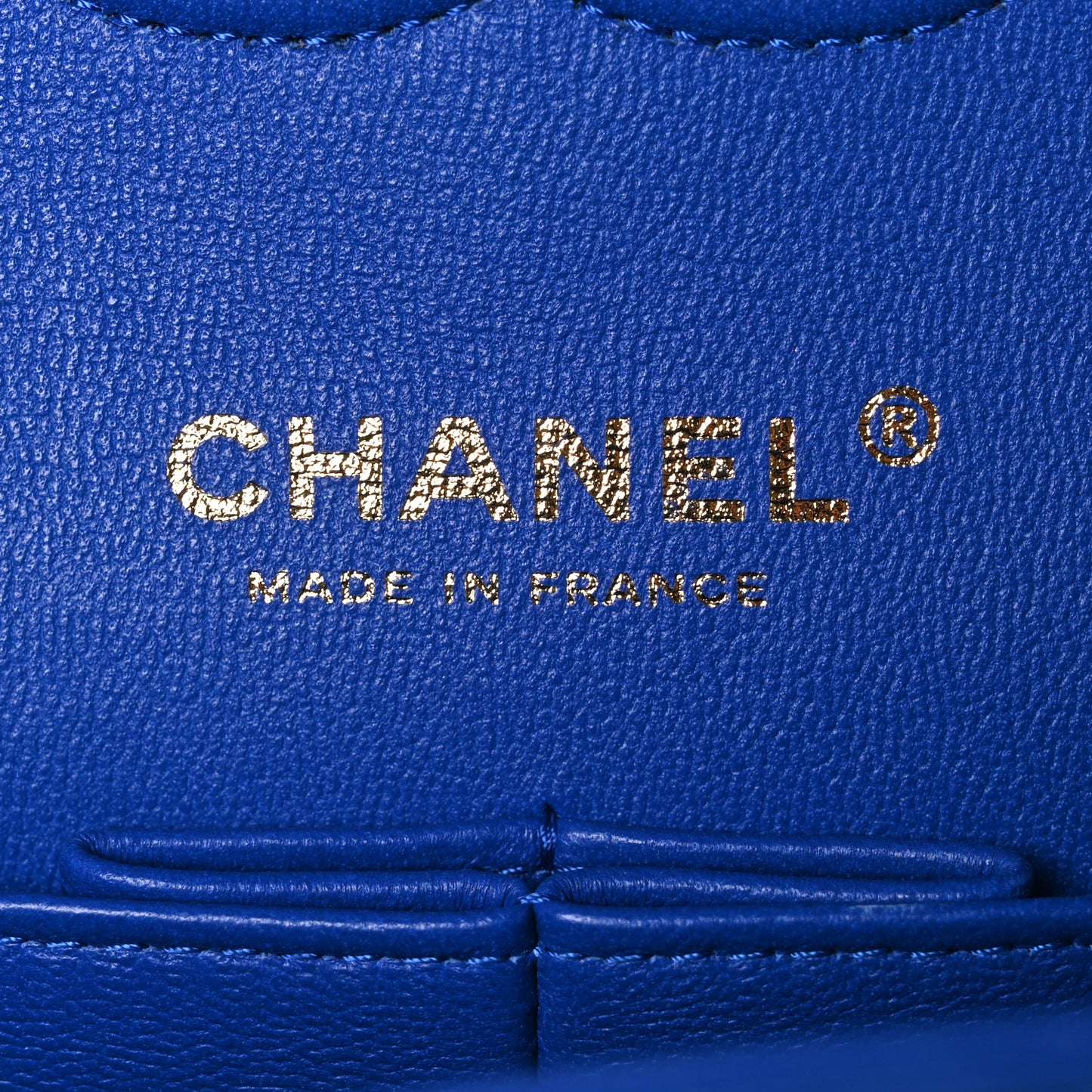 Lambskin Quilted Medium Double Flap Blue