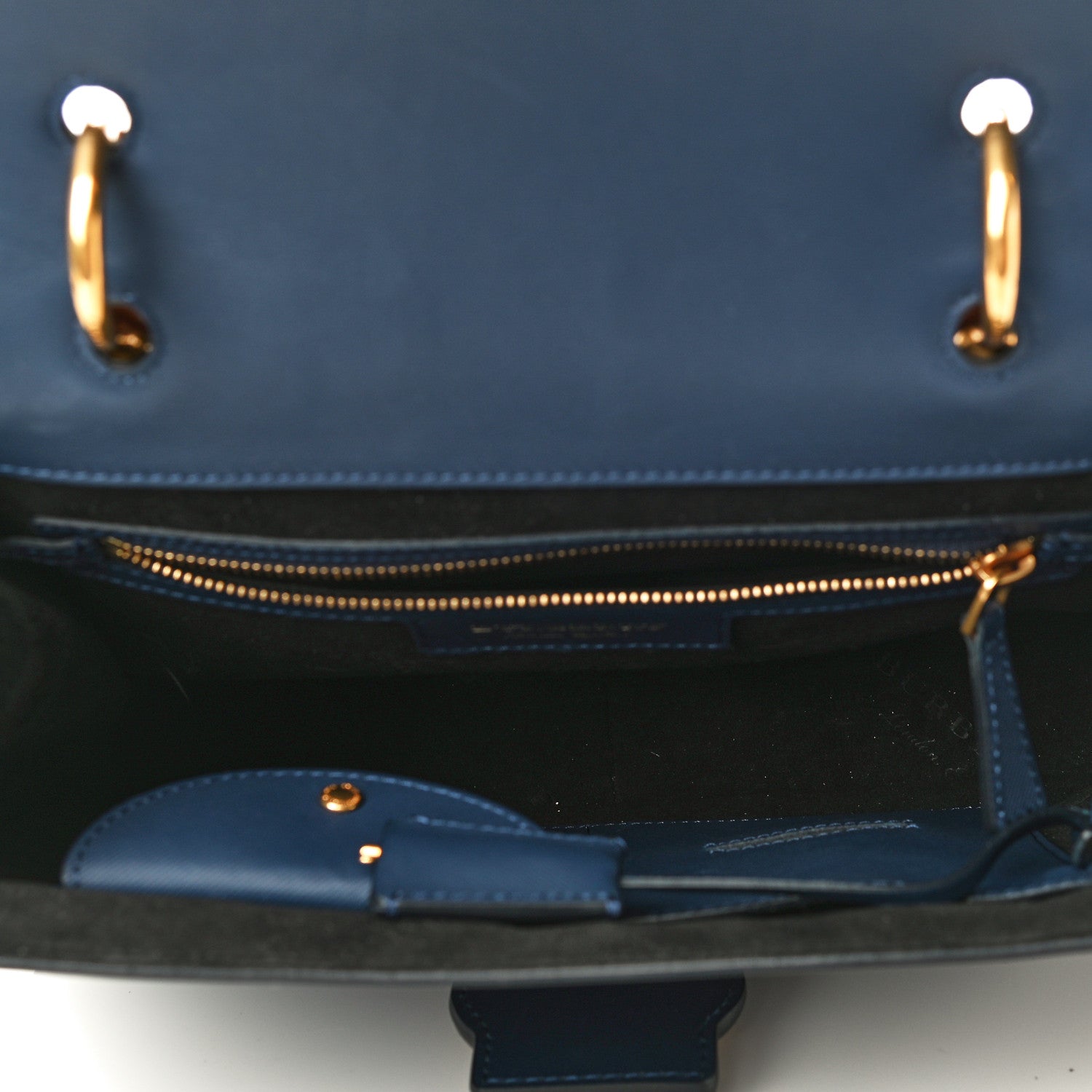 Burberry Trench Calfskin Medium DK88 Top Handle Bag Ink Blue 5 of 11