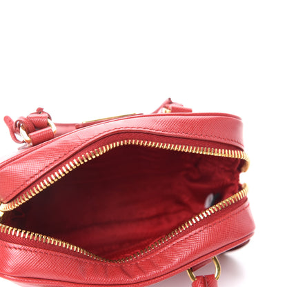 Prada Saffiano Lux Mini Top Handle Crossbody Bag Fuoco 5 of 14