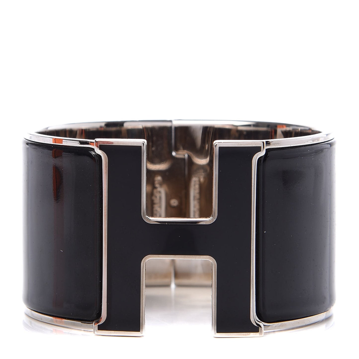 Enamel Extra Wide Clic Clac H Bracelet PM Black