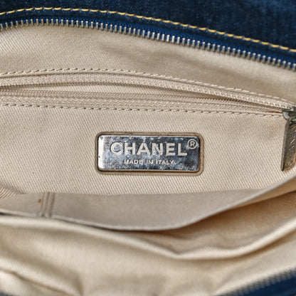 Chanel Denim Luxe Ligne Medium Bowler Blue 5 of 13