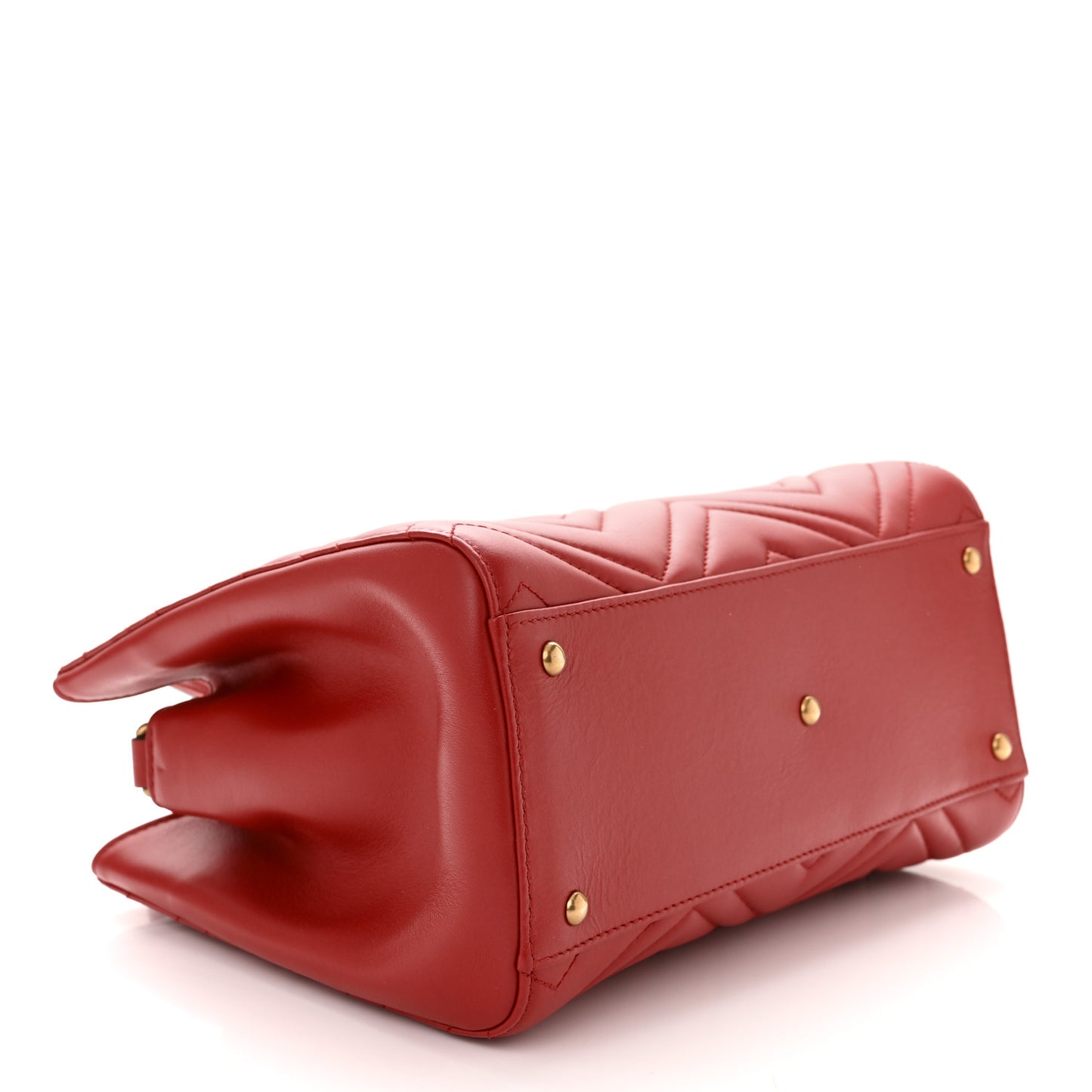 Calfskin Matelasse Small GG Marmont Tote Hibiscus Red