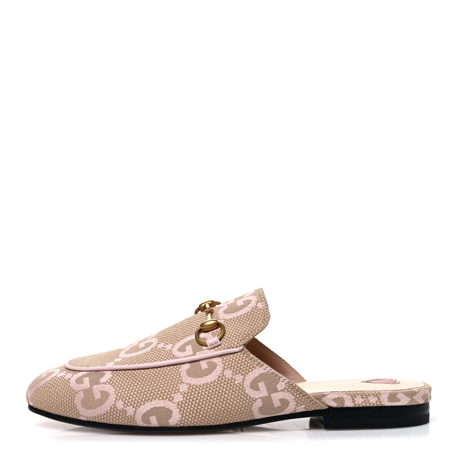 Gucci Monogram Macro GG Nappa Charlotte Womens Princetown Slippers 36 Beige Perfect Pink 1 of 11