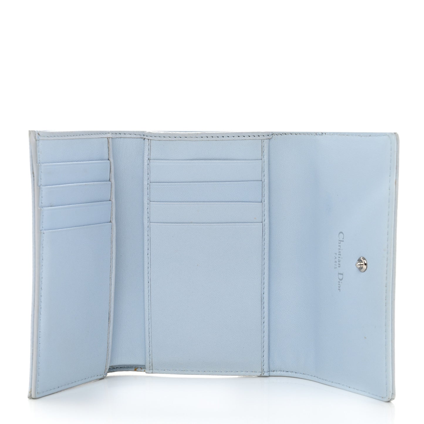 Grained Calfskin Cannage Diorama Elancee Wallet Sky Light
