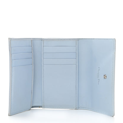 Christian Dior Grained Calfskin Cannage Diorama Elancee Wallet Sky Light 4 of 9
