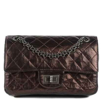 Chanel Metallic Glazed Calfskin 2.55 Reissue 224 Flap Brown 1 of 9