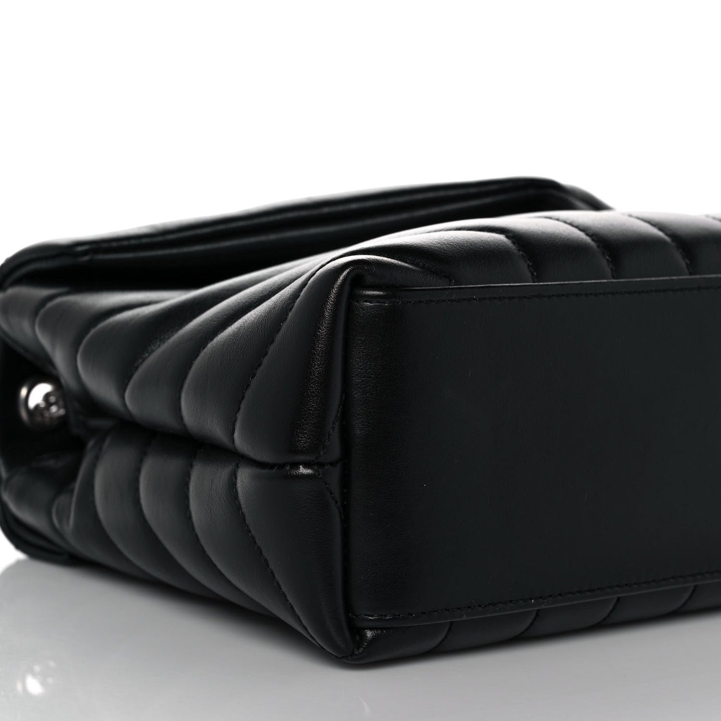 Calfskin Y Quilted Monogram Small Loulou Chain Satchel Black