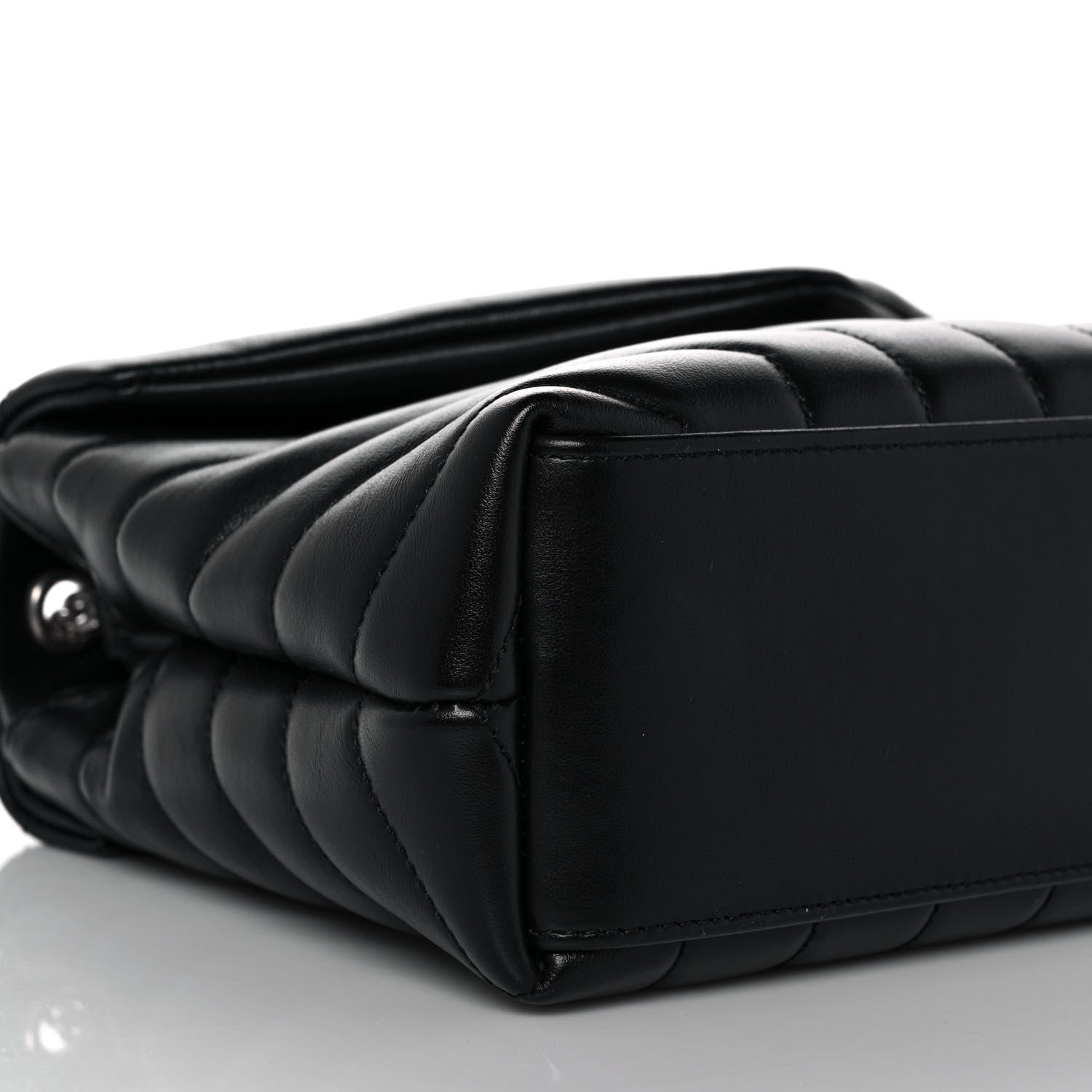 Saint Laurent Calfskin Y Quilted Monogram Small Loulou Chain Satchel Black 7 of 8