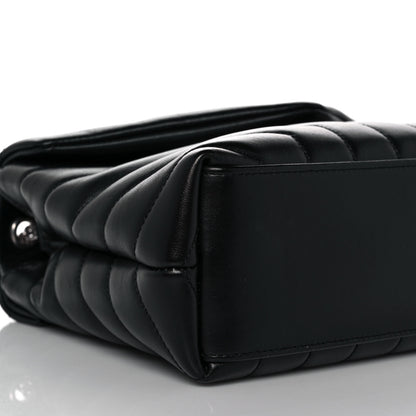 Saint Laurent Calfskin Y Quilted Monogram Small Loulou Chain Satchel Black 7 of 8