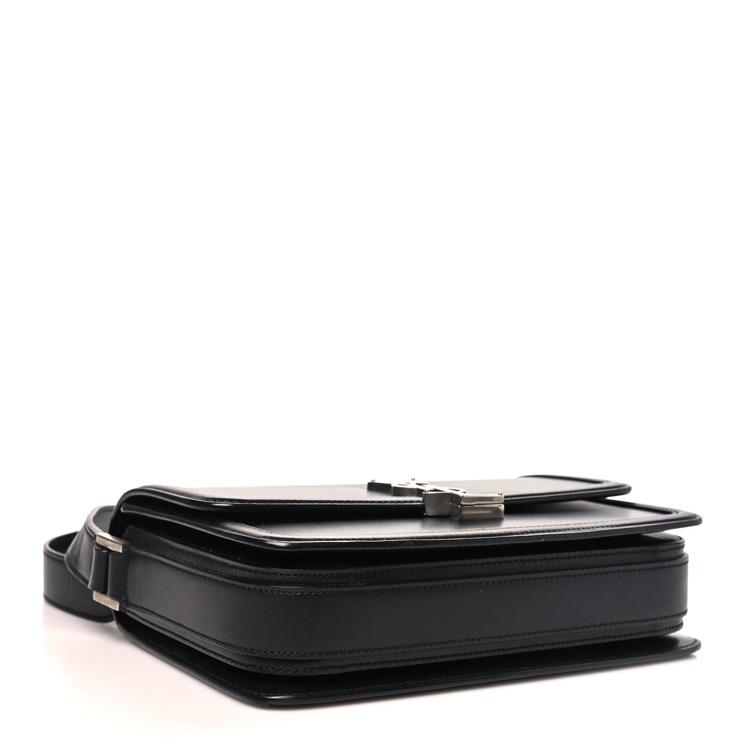 Saint Laurent Box Calfskin Monogram Medium Solferino Satchel Black 4 of 9