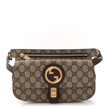 Gucci GG Supreme Monogram Textured Dollar Calfskin Blondie Belt Bag Beige Ebony New Acero 1 of 10