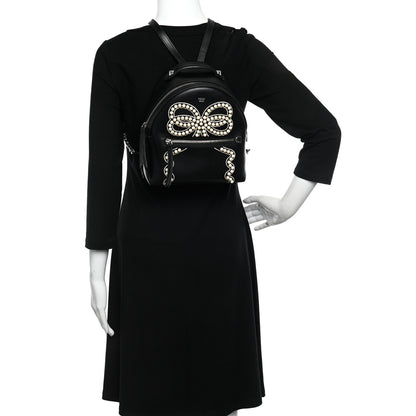 Fendi Vitello Liberty Pearl Romantic Bow Mini Backpack Black 2 of 10