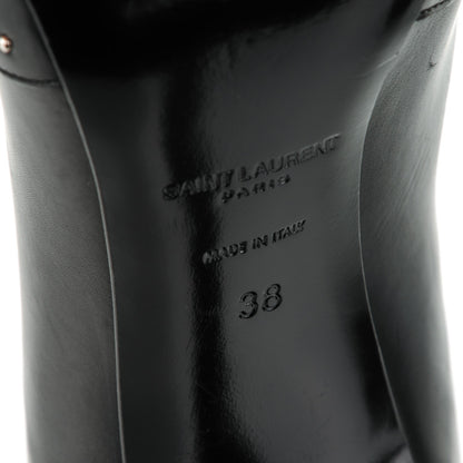 Saint Laurent Matte Calfskin Studded Western Ankle Boots 38 Black 6 of 8