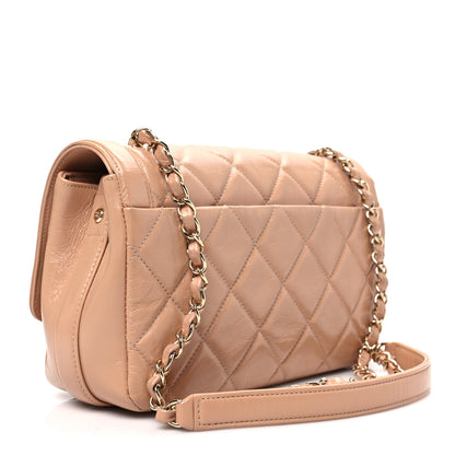 Chanel Crumpled Glazed Lambskin Quilted Small Flap Beige 2 of 7