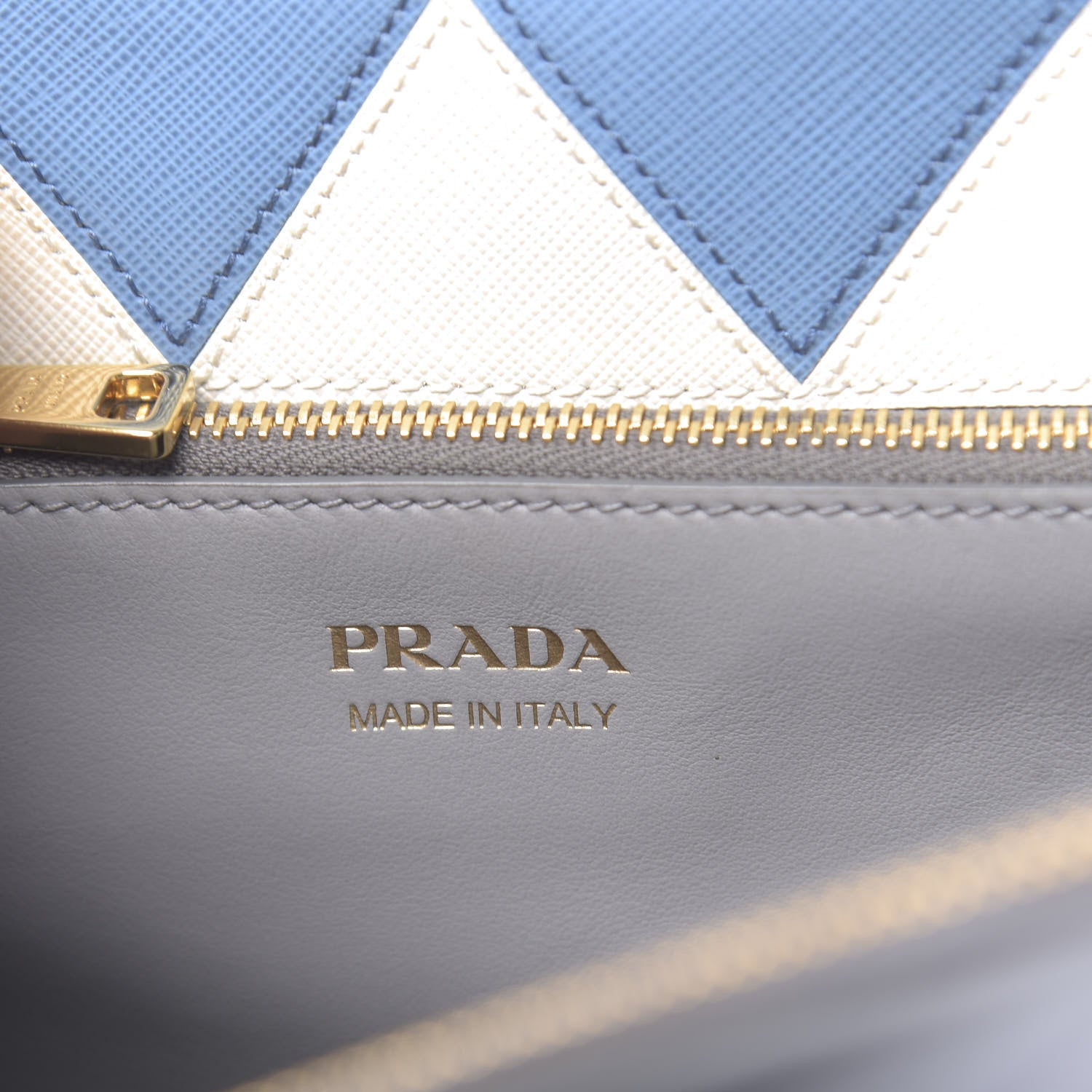 Prada Saffiano City Calfskin Greche Paradigme Bag Nube Mare 7 of 11