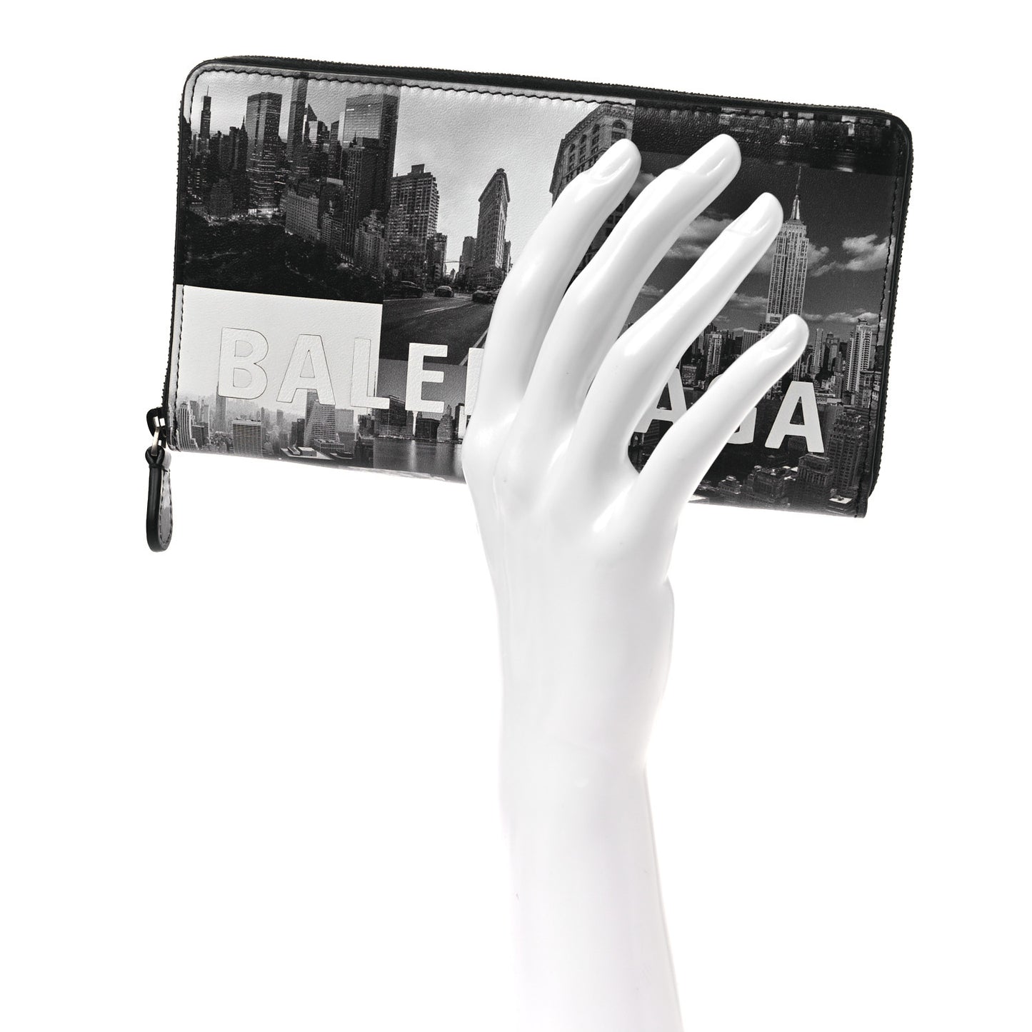Calfskin New York Skyline Logo Ville Wallet Black