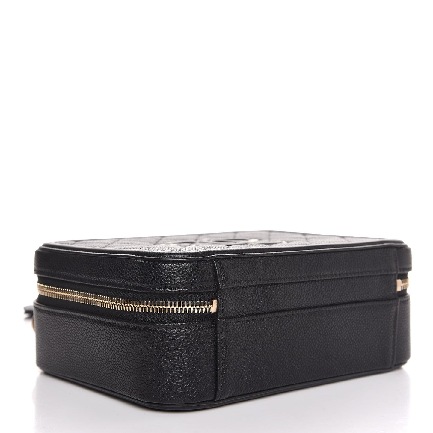 Caviar Quilted Medium CC Filigree Vanity Case Black