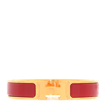 Hermes Enamel Narrow Clic Clac H Bracelet PM Rouge Vif 1 of 5