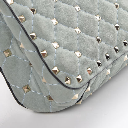 Valentino Garavani Suede Small Rockstud Spike Shoulder Bag Nube 9 of 9