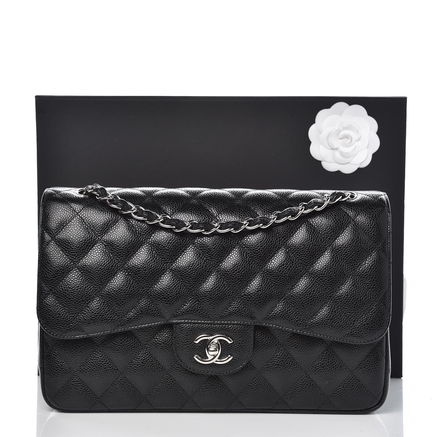 Chanel Caviar Quilted Jumbo Double Flap Black 8 of 8