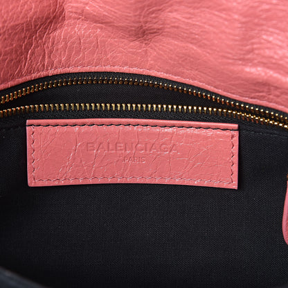 Balenciaga Agneau Giant 12 Gold Hardware Envelope Strap Clutch Rose Jaipur 6 of 9