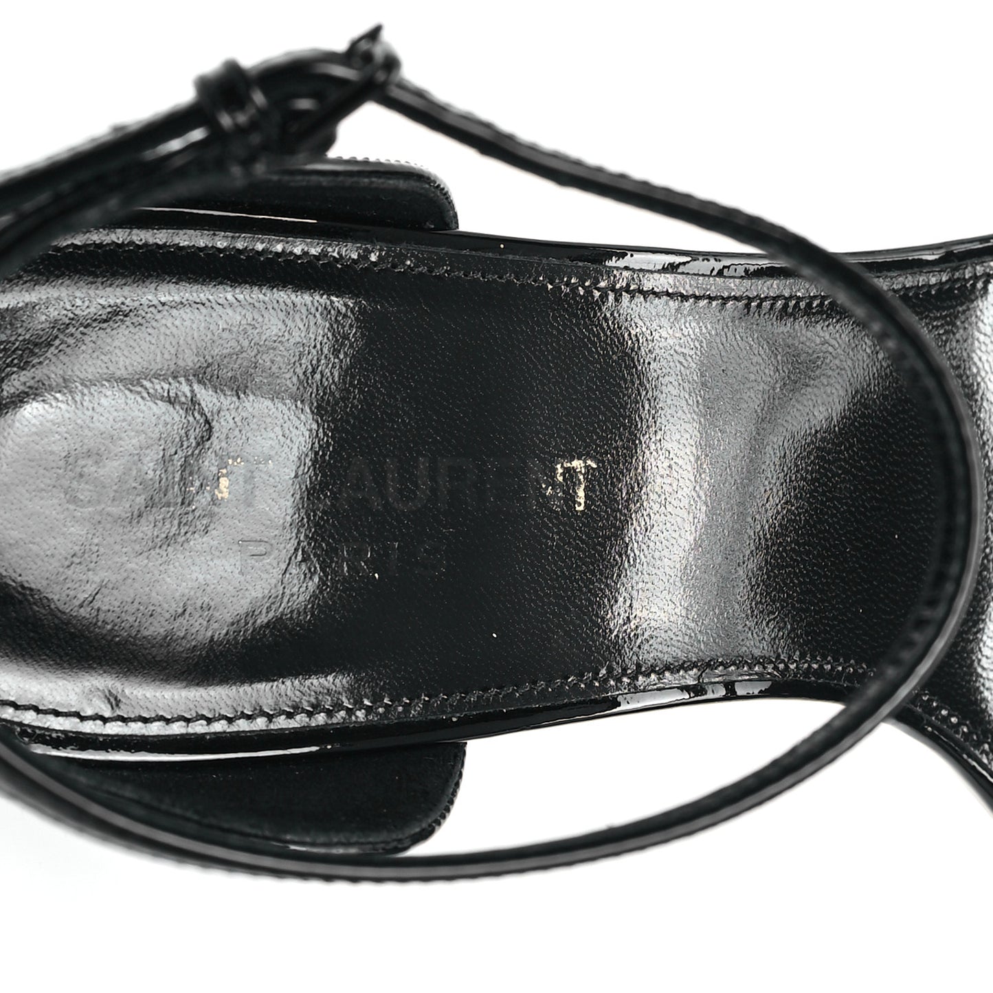 Patent Calfskin Opyum 110 Sandals 39.5 Black