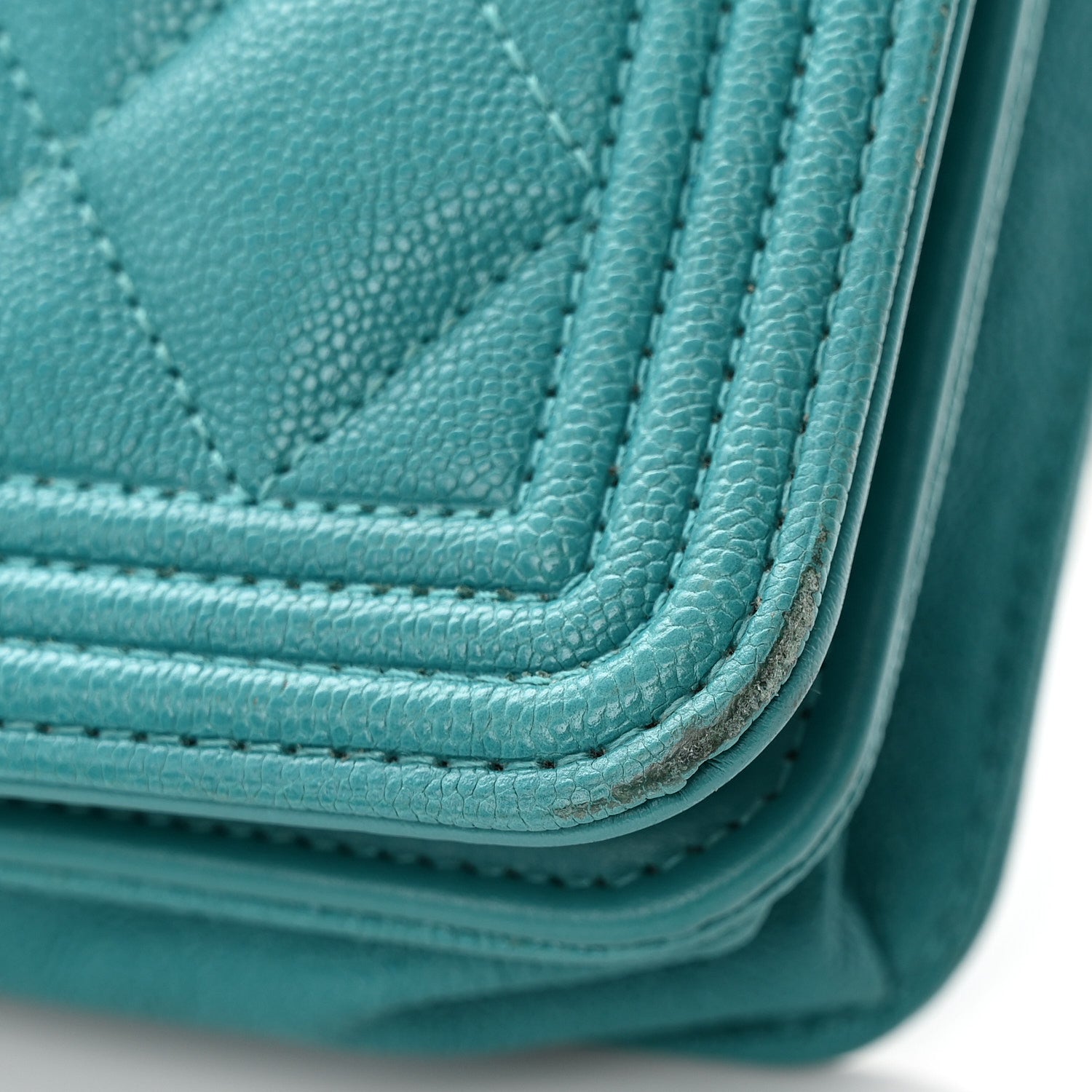 Chanel Caviar Quilted Boy Wallet On Chain WOC Light Blue 13 of 13