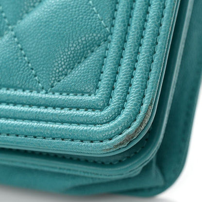 Chanel Caviar Quilted Boy Wallet On Chain WOC Light Blue 13 of 13