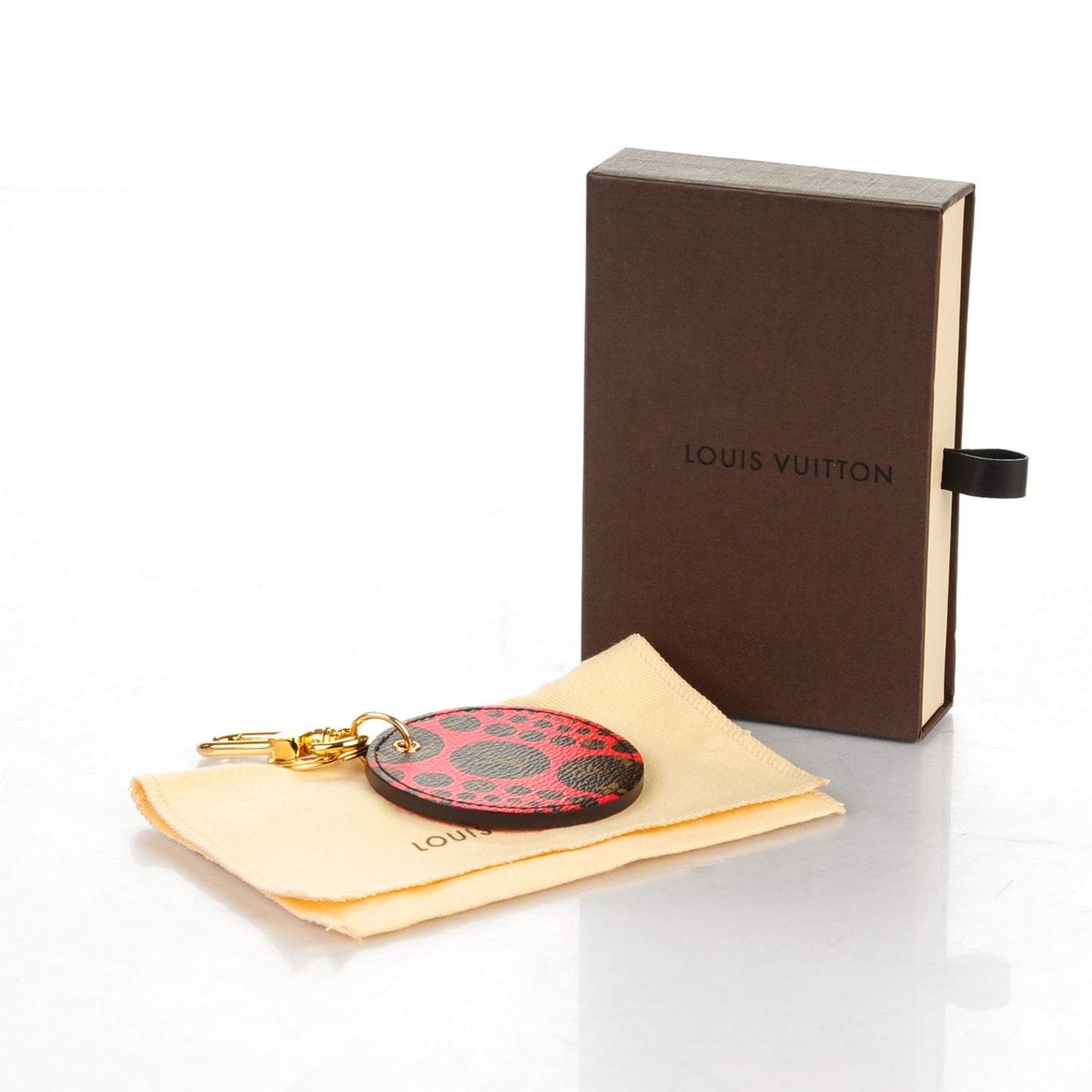 Monogram Kusama Pumpkin Dots Key Holder Red