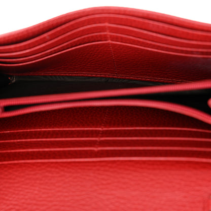Gucci Dollar Calfskin Petite GG Marmont Wallet Chain Bag Hibiscus Red 5 of 15