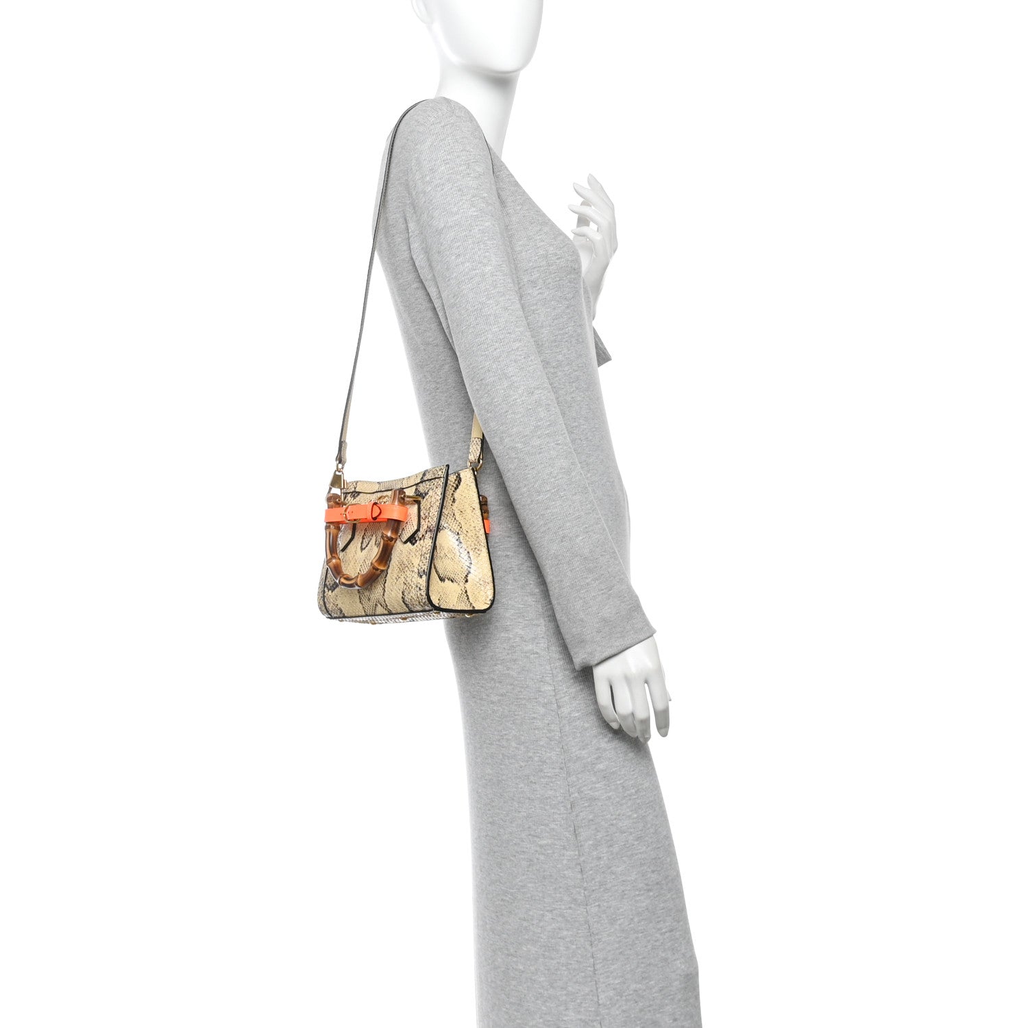 Gucci Snakeskin Mini Diana Tote Bag Beige 2 of 11