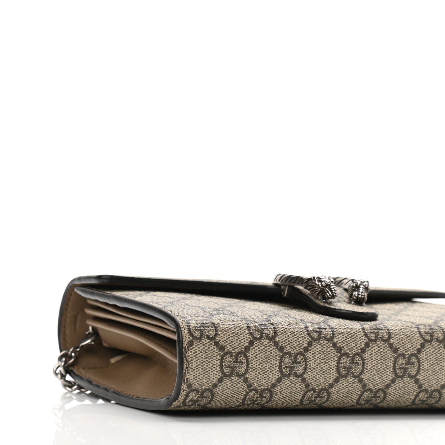 GG Supreme Monogram Mini Dionysus Chain Wallet Beige Taupe