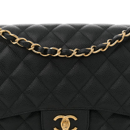 Chanel Caviar Quilted Jumbo Double Flap Black 8 of 10
