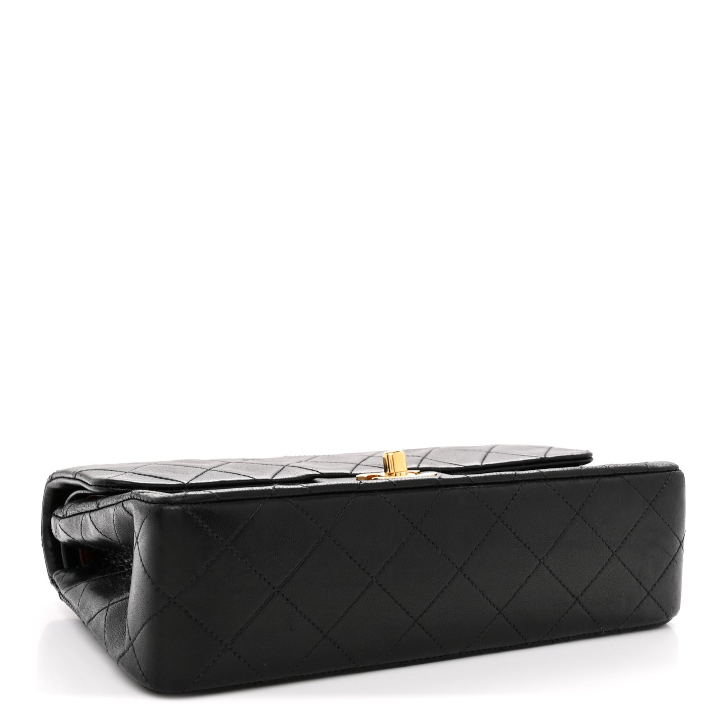 Lambskin Quilted Small Double Flap Black