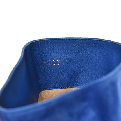 Chanel Suede Calfskin Satin Gabrielle Cap Toe Short Boots 40.5 Royal Blue Black 8 of 15