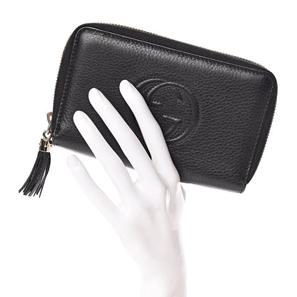 Gucci Pebbled Calfskin Medium Soho Zip Around Wallet Black 2 of 8