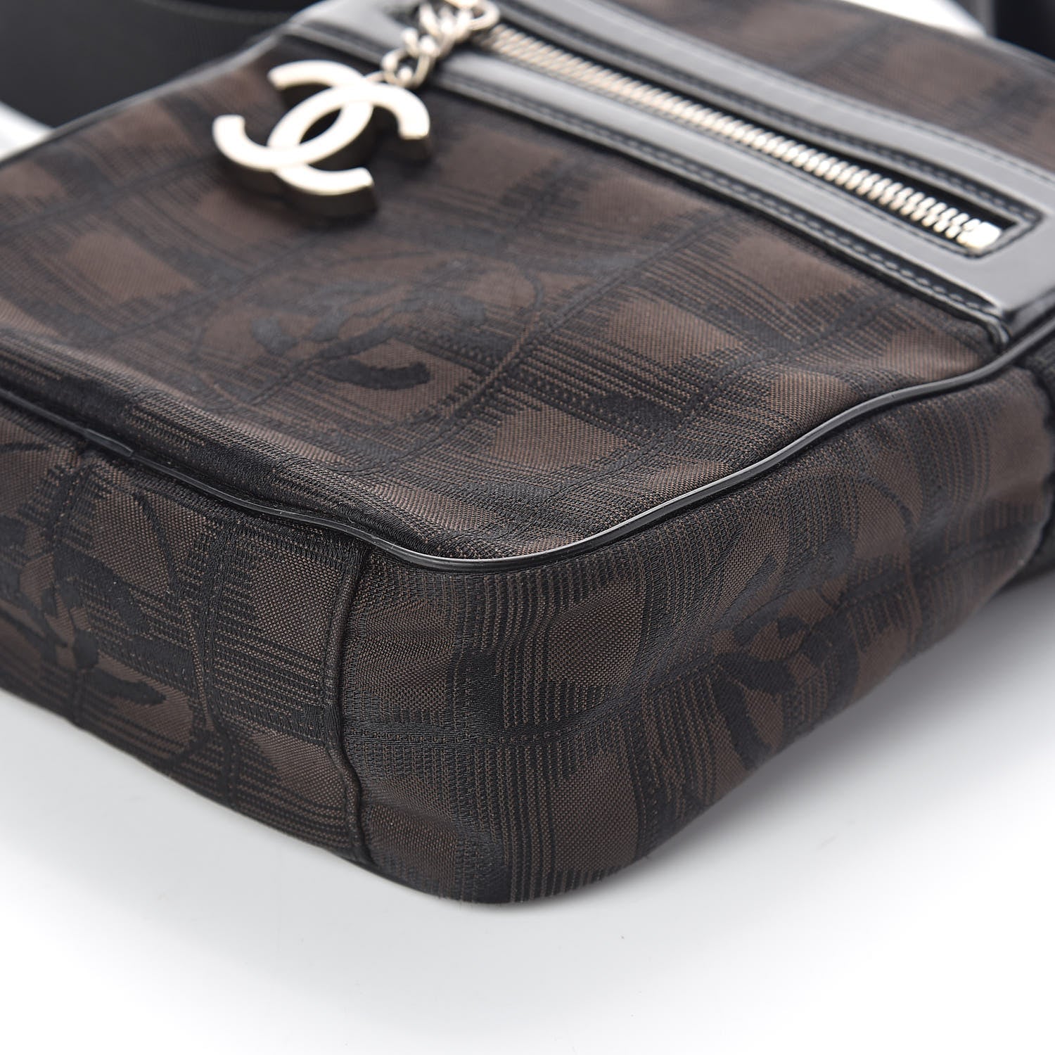 Chanel Nylon Travel Crossbody Bag Brown Black 10 of 10