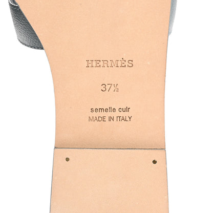 Hermes Epsom Oran Sandals 37.5 Gris Antarctique 8 of 10
