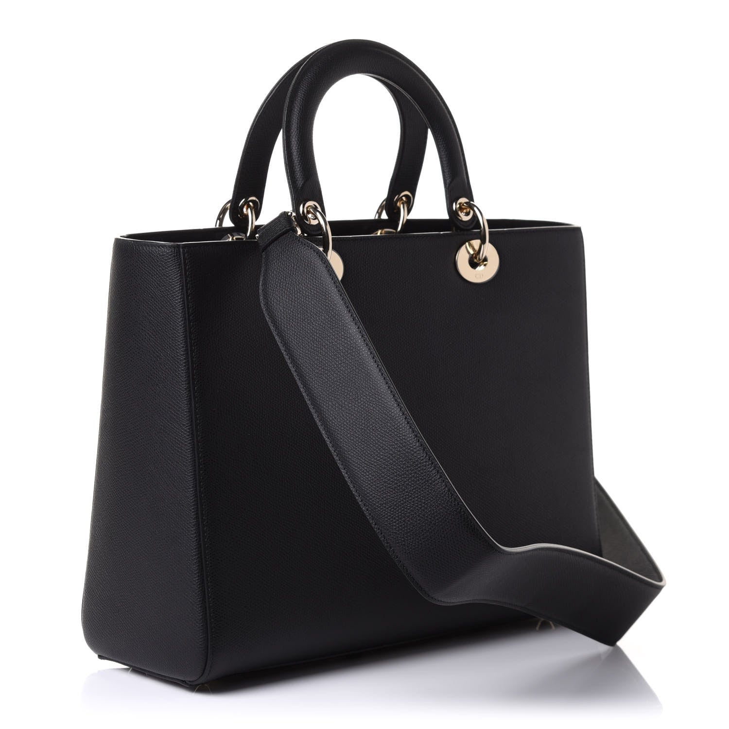 Christian Dior Grained Calfskin Large Lady Dior Black 3 of 11